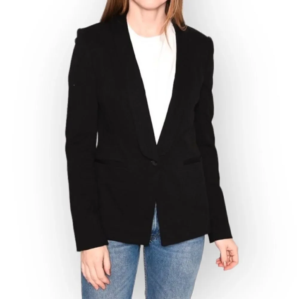 Madewell Duskfall Black One Button Stretch Blazer